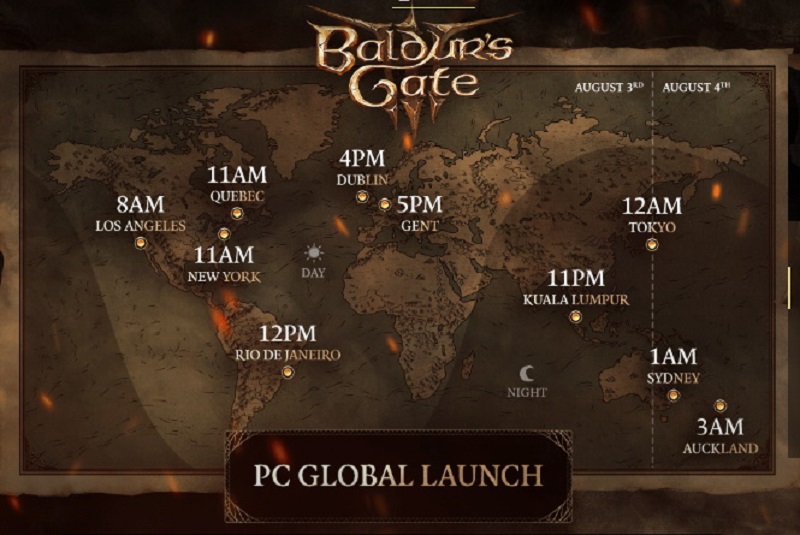 Larian подтвердила точное время релиза Baldur's Gate 3 на ПК