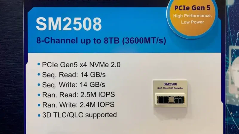 Ноутбуки с накопителями SSD PCI-E 5.0 появятся только к концу следующего года