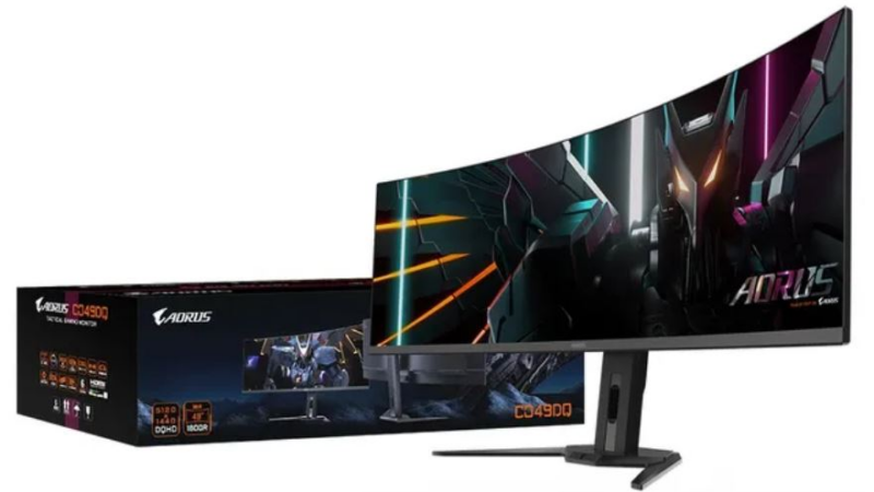 Gigabyte выпускает геймерский 49-дюймовый OLED монитор Aorus CO49DQ с системой ИИ для предотвращения выгорания дисплея