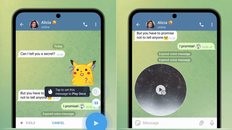 Telegram добавил самоуничтожаемые голосовые и видеосообщения