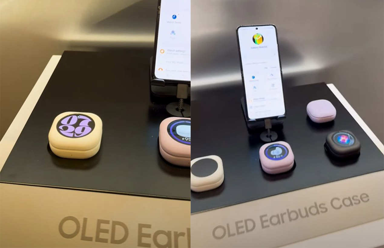 Показаны Samsung Galaxy Buds с внешним OLED-экраном